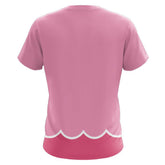Super Mario Bros Princess Peach Cosplay T shirt Summer Print Short Sleeve Shirt Halloween Carnival Party Suit